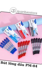 Bút lông dầu 2 đầu nhỏ( bút CD) Thiên Long PM-04 xanh đỏ đen.