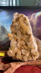 Bụi đá vàng Citrine tinh thể trong suốt tự nhiên được đào trong lòng đất năng lượng cao 215