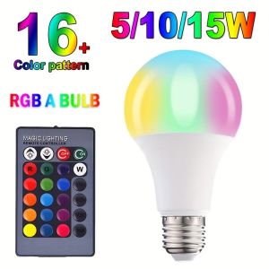 16 Color E27 RGB Remote Control Bulb Led Light For Room Smart Bulb Lamp Dimmer Low Power Consumption Energy Save Adjustable Bulb