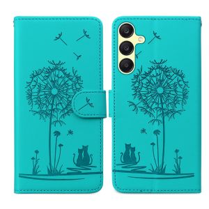 กระเป๋าสตางค์หนังแม่เหล็กสําหรับ Samsung Galaxy A12 A13 A14 A15 A34 A22 A23 A24 A25 A33 A35 A53 A54 A55 ฝาครอบ Dandelion Cat