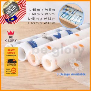 EVA 60cm Non Slip Cupboard Drawer Mat Waterproof Cover Wardrobe Drawer Liner Anti Slip Table Kitchen Fridge Cover Table Cover Transparent Flower Mat