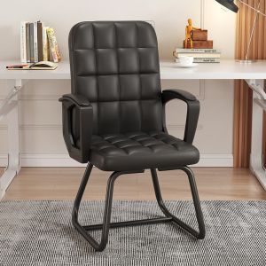 MUMAREN เก้าอี้ผู้บริหารสำนักงาน สีดำ/น้ำตาล ดีไซน์หรู พร้อมเบาะยางนุ่ม ปรับระดับได้