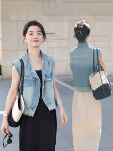 Vintage Sleeveless Denim Vest 2025 Summer New Style