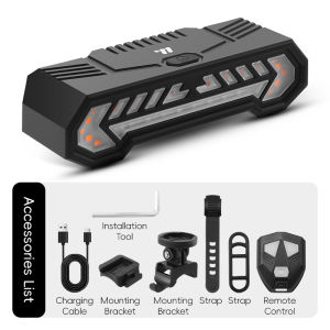 West Biking | WEST BIKING Bicycle Turn Signal Taillight Wireless Remote Red/Yellow High-Visibility Bike Rear Light ABS 6 Modes Bike Taillight