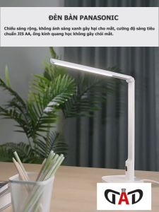 Đèn Bàn Học Bảo Vệ Mắt Không Ánh Sáng Xanh (Chip Led RGO) HHLT0508W - Panasonic