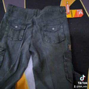 Celana panjang pria cargo kempol pria bahan jeans celana gunung pria