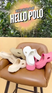 Hello Polo รองเท้าแตะผู้หญิง รองเท้าหัวโต พื้นนุ่มมาก เบาสบาย กันลื่นรองเท้าแตะ รองเท้าแบบสวม แฟชั่นฤดูร้อน ในร่มและกลางแจ้ง HP8006W