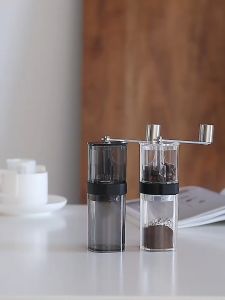 Hand crank coffee bean grinder บดกาแฟมือหมุนแบบโปร่งใส วัสดุคุณภาพดี หัวบดแข็งแรง ปรับบดได้หลายระดับ