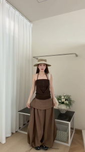 Áo Hai Dây Cổ Yếm Nữ Gợi Cảm Phong Cách Mỹ Croptop Ôm Body Mùa Hè