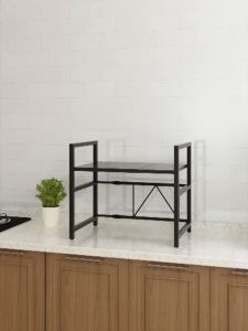 【COD】Kitchen Microwave Rack Adjustable Length And Height Commodity Shelf Carbon Steel Material Rack