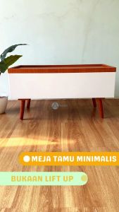 Meja Tamu Pintu Lift UP Minimalis Modern – Adapta Meja Tamu Coffe Table Aestetic uk.80x40x45 cm
