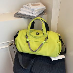 Fashionable Fitness Bag Womens Sport Bag Wet And Dry Separation Fluorescent Green Crossbody Bag Handbag for Check-In Travel