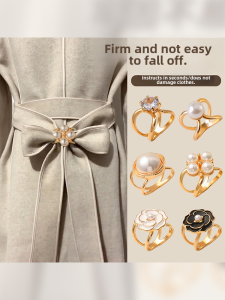 Multifunctional Ribbon Scarf Buckle Classy Bow Tie Retaining Ring Small Square Towel Shirt Accessories Knot Buckle Coat Belt Buttons