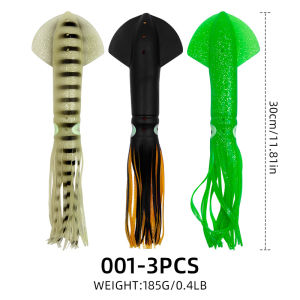 ShareShark | Bộ Mồi Câu Mềm Hình Bạch Tuộc ShareShark 3/5 Cái 30cm Phát Sáng Nhiều Màu Sắc Mồi Mực Câu Cá Nước Mặn