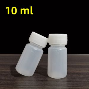Sealed Plastic Bottles with Scale 10/20/30/50/60/100ml Milliliters with Lids Transparent Empty Bottles for Sub-Bottling Household Personal Care