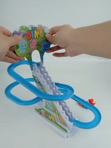 GOOGOO BIRD 3 Cute Pattern Climbing Stairs Track Toy with Light & Music Children Electronic Educational Toys For Kids