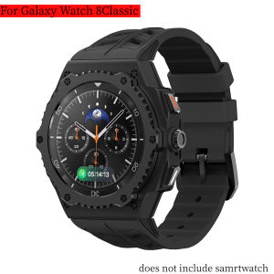 Luxury Modification Kit for Samsung Galaxy Watch 8 Classic 46mm Stainless Steel Case Silicone Strap for Galaxy 8Classic DIY Kit
