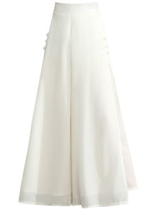 Shalldoer | Slit Flowy Wide Leg Skirt Pants Summer Lightweight