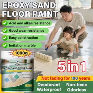 5In1 Epoxy Floor Paint Epoxy Floor Coating 1L(Paint+Hardener)8h High Hardness Waterproof Wear-Resistant Anti-Slip Wall Paints