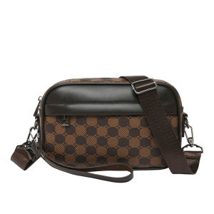 Casual Lightweight Business Shoulder Bags for Men PU Leather Messenger Bag Comfortable Wide Strap Crossbody Bags Designer Male