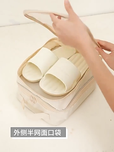 See-through dust-proof and mildew-proof shoe storage bag |   Travel shoe covers can be hung on luggage