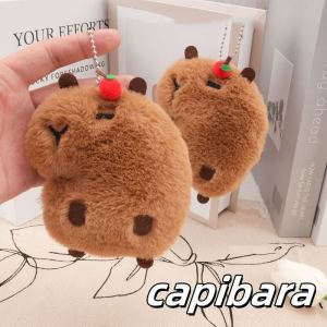 Cute Capybara Keychain Plush Pendant Simulation Capibara Doll Fluffty Toy Stuffed Doll Bag Pendant Birthday Gift