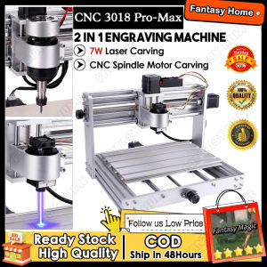 ⭐In Stock⭐Upgrade CNC 3018Pro Max Engraver with 200W Spindle3 Axis Pcb Milling Machine GRBL Control Wood Router Engraver DIY CNC Machine with Offline Controlle+7W Laser head