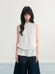 ARCG | Stand Collar Sleeveless Casual Summer Loose Fitted Waist Floral Lace Camisole
