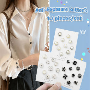 Masely Anti-Exposure Pearl Decorative Buttons Twist No Seam Button Flower Snaps Fastener Buttons
