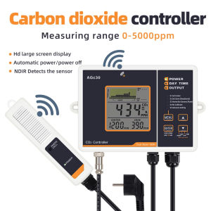 0-5000ppm CO2 Monitor Controller Carbon Dioxide Gas Detector regulator with Dual NDIR Sensor