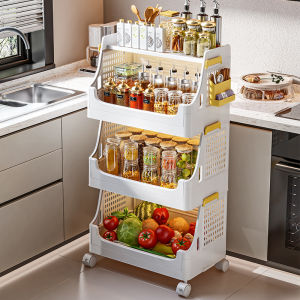 Vegetable Fruit and Spice Storage Multi-layer Rolling Kitchen Trolley