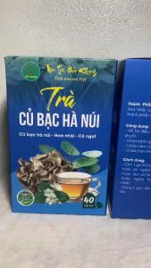 Hộp 40 gói trà củ bạc hà núi Bảo Khang ngăn ngừa ung thư gút ho cảm cúm mụn nhọt kháng khuẩn