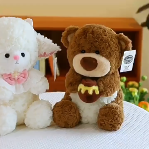 Cartoon Sheep Plush Toy Fluffy Lamb Stuffed Animal Soft Toy Kawaii Plush Doll Cute Gift for Kids Baby Hadiah Hari Jadi