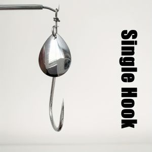 2PCS  Spinner Blade Hooks - Single/ Treble Hook Options (2 Sizes) Anti-Tangle Design for Lure Fishingr