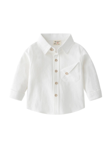 LJMOFA Kids Long Sleeved Shirt for Boy 3-8 Yrs 100% Cotton Comfortable Shirt for Kids Boy