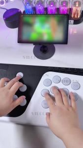 Y03 Arcade Fighting Controller with D-pad/Joystick Switch Mode – Mechanical Low-Profile Switches 26mm Large Buttons for PC/PS4