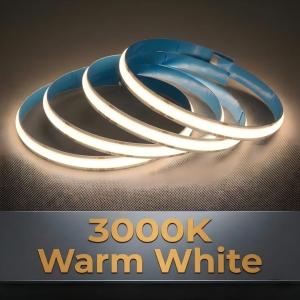 DC12V/24V Double Row COB LED Strip 624LEDs/M High Brightness RA95 Dimmable 3000K/4000K/6000K 12mm PCB Flexible Tape Light Decor