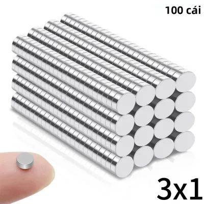 100/300 Cái Nam Châm Tròn Nhỏ 3mm X 1mm Siêu Mạnh Dùng Cho Tủ Lạnh DIY Xây Dựng Khoa Học