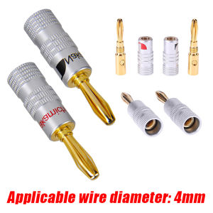 Jack Banana Male 4Mm Nakamichi Jack Konektor Connector Audio Gold Plug Adapter Speaker Amplifier Socket Jek Speaker