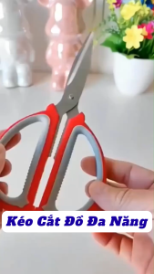 Kéo Cắt Gà Thịt Thực Phẩm Có Kẹp Hạt Đa Năng - Kéo Nhà Bếp Lưỡi Thép Siêu Bén Cán Nhựa Chống Trượt Tiện Lợi - Kéo Làm Bếp 2in1 Dụng Cụ Nhà Bếp