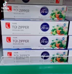 (Lotte) Túi Zipper Choice L 20 Túi Size L 26.5cmx31cm (BIBISTORE)