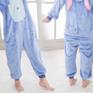 Adult Flannel Cartoon Animal Blue Pink Interstellar Baby One-Piece Pajamas Toilet Version Childrens Show Onesies Birthday Gifts