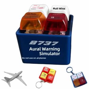 Miniature Aviation Cockpit Keychain Alert Simulation Micro Airplane Key Holder Creative Gift Festival Supplies