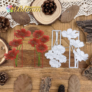 Original Beautiful Flowers Poppies Square Frames Metal Cutting Dies Scrapbooking Decorative Embossing