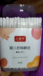 LAKOE 200Pcs Cotton Swab Korek Kuping Baby Cotton Bud Cotton Bud Spiral Cotton Bud+Box