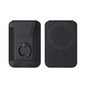 Magnet Wallet & Card Holder Pu Leather Magnetic Ring Stand Cardholder Men Women Cell Phone Case for Iphone 12 13 14 15 16 Pro