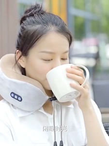 U-shaped massage pillow Portable U-shaped Pillow Memory Foam Removable Cotton Pillowcase For Car or Travel Protect The Neck Headrest