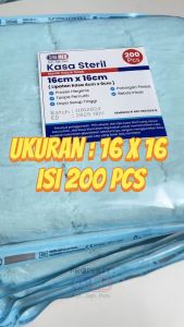 KASA STERIL16CM X 16CM / ISI 200 PCS / LIPATAN 4CM X 6CM