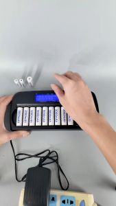 PALO 1.2V 12 Slots LCD Electric Battery Charger For AA/AAA Ni-MH/Ni-Cd Rechargeable Batteries With Discharge Function Suitable For KTV Microphones Remote Control Electric Toys etc.