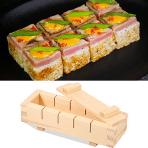 Wood Sushi Press Mold with Slots Rectangular Sushi Maker DIY Sushi Press Mold Oshizushi Mold Box Practical Sushi Rice Roll